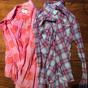 2 Flannels American Eagle & Abercrombie & Fitch